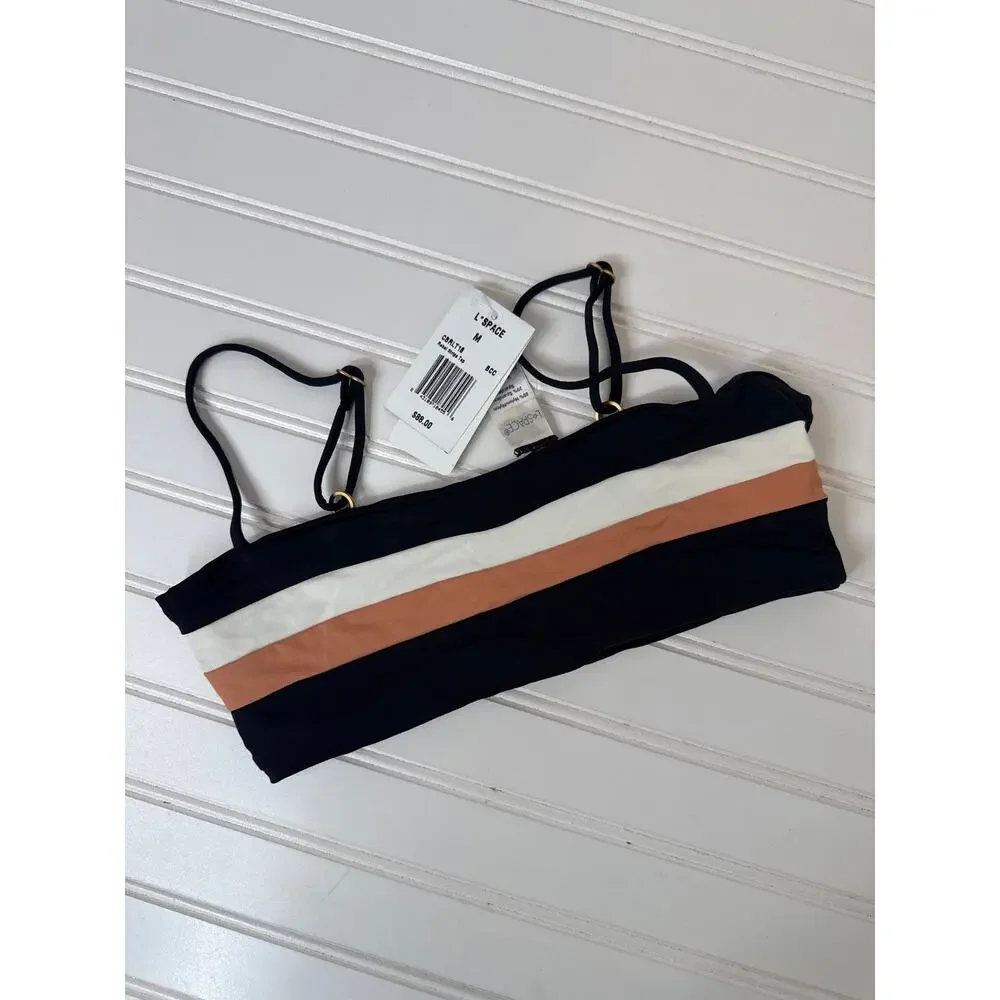 NWT L Space Rebel Striped Swim Top & Brittany Bikini Bottom Surf BUNDLE Size M